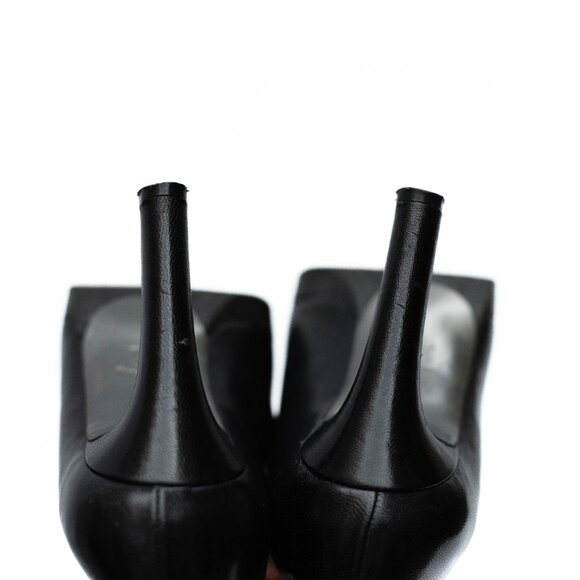 Via Spiga Platform Heels Women’s 6 Black Leather Pumps Made in Italy Career Goth - Picture 10 of 11